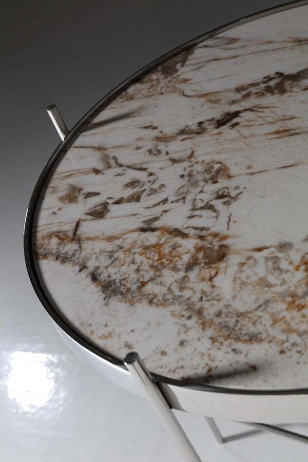 Pasargad Home Luxe Glass & Steel End Table - Chic Contemporary Design For Modern Living Spaces Multi Glass & Steel Jj-1061b