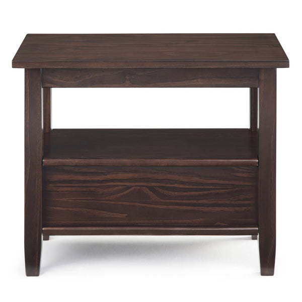 English Elm Warm Solid Wood 14" Transitional Narrow Side Table In Tobacco Brown - Stylish, Space-Saving Design! B136P159662-GIGA