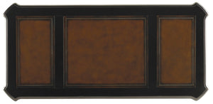 Hooker Furniture Telluride Distressed 66" Writing Desk With Leather Inset, Nailhead Trim & Curved Scroll Legs 370-10-459