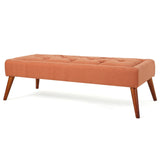 Christopher Knight Home® - Noble House - Dilwyn Orange Fabric Tuft Top Ottoman