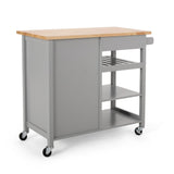 Christopher Knight Home® - Noble House - Westcliffe Contemporary Kitchen Cart with Wheels