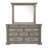 Madison Ridge 10 Drawer Dresser and Framed Mirror in Heritage Taupe