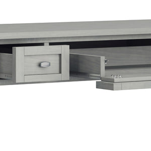 English Elm Warm Shaker Desk In Fog Grey - Handcrafted Solid Wood With Storage Drawers & Transitional Design B136P159730-GIGA