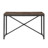 Homelegance By Top-Line Emely Black Metal Rustic Desk with USB Charging Station Black MDF