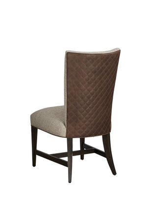 A.R.T. Furniture Set Of 2 - Woodwright Racine Transitional Upholstered Accent Chair In Lloyd Brown With Quilted Leather Detail - Set Of 2 Brown, Gray Parawood Solids,Quarter Sawn White Oak Veneer,Quilted Top,Grain Leather,And Upholstery 253206-2315