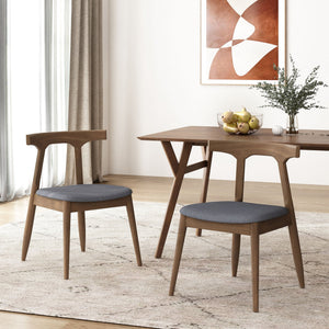 English Elm Dining Chair Set of 2 Curved Back Faux Leather Upholstered Seats for Modern Farmhouse Decor 72662.00CHAR