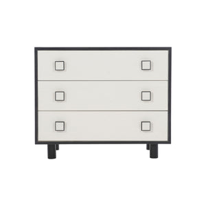 Bernhardt Bernhardt Glamorous Two-Tone Nightstand With Floating Soft-Close Drawers, Usb Charging Port Eggshell; Onyx 34" W x 18" D x 28.25" H 307230