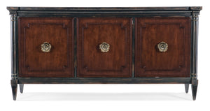Hooker Furniture Charleston Cherry Entertainment Console With Solid-Wood Top, Soft-Close Doors, Ventilated Back Panel 6750-55472-00
