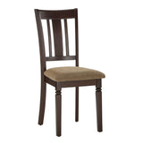 Eladia Espresso Finish Upholstered Dining Chairs (Set of 2)