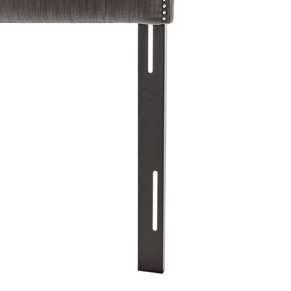 English Elm Christopher Knight Home® - Upholstered Headboard Queen with Nailhead Trim, Sturdy Steel Legs, Adjustable Height, Sleek Design Gray 57869.00GRY