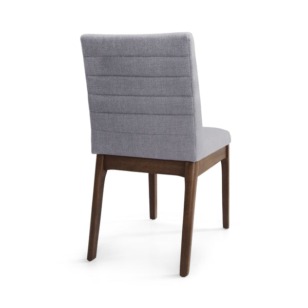 English Elm Christopher Knight Home® - DINING Chair Set of 2 Dark Grey Mid-Century Upholstered Fabric Seats with Channel Stitching & Splayed Rubberwood Legs 73471.00