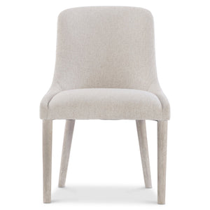 Bernhardt Bernhardt Antibes Side Chair With Rounded Back, Upholstered Comfort & Roz Wood Legs, Rustic-Modern Appeal 350545