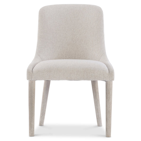 Bernhardt Bernhardt Antibes Side Chair With Rounded Back, Upholstered Comfort & Roz Wood Legs, Rustic-Modern Appeal 350545