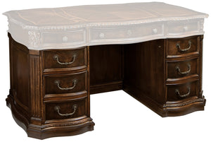 Hekman Furniture 7-9160p  Peds & Modesty Panel For Exceptional Privacy In Office Spaces And Beyond Old World Walnut Burl Peds & Modesty Panel 79170p