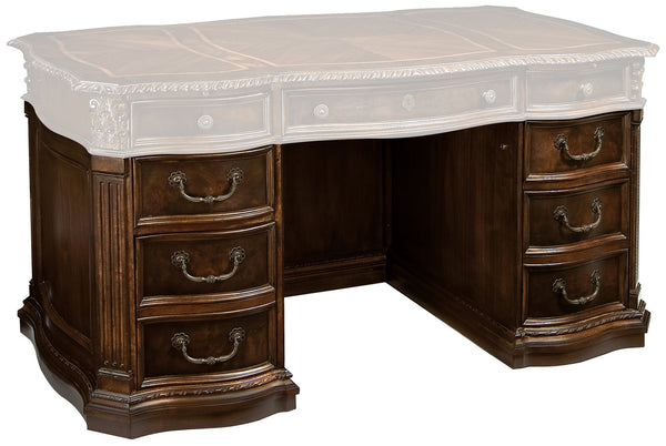 Hekman Furniture 7-9160p  Peds & Modesty Panel For Exceptional Privacy In Office Spaces And Beyond Old World Walnut Burl Peds & Modesty Panel 79170p