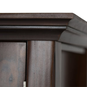 English Elm Acadian Low Storage Cabinet In Brunette Brown - Handcrafted Solid Wood With Adjustable Shelves & Style B136P159405