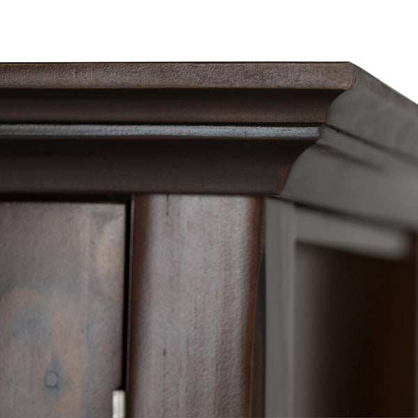 English Elm Acadian Low Storage Cabinet In Brunette Brown - Handcrafted Solid Wood With Adjustable Shelves & Style B136P159405
