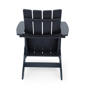 English Elm Encino Outdoor Adirondack Chair All Weather Resin Slatted Patio Seating 68172.00BLK