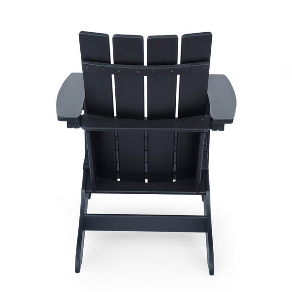 English Elm Encino Outdoor Adirondack Chair All Weather Resin Slatted Patio Seating 68172.00BLK