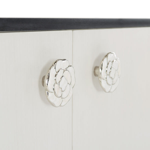 Bernhardt Bernhardt Silhouette Buffet With Two-Tone Eggshell & Onyx, Camellia Inlay Hardware, Soft-Close Doors 307134