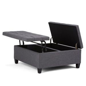 English Elm Harrison - Versatile Slate Grey Coffee Table Storage Ottoman For Stylish Living Spaces & Functionality B136P159153