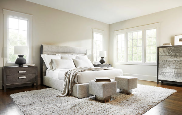 Bernhardt Bernhardt Prado Porcini Oak Tall Drawer Chest With Bright Graphite Aluminum Fronts, 5 Soft-Close Drawers 324118B