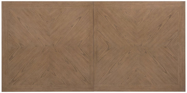 Hooker Furniture Sonnet Wren Finish Rectangle Dining Table With Chunky Legs And 18" Leaf — Oak Veneer Elegance 6072-75200-85