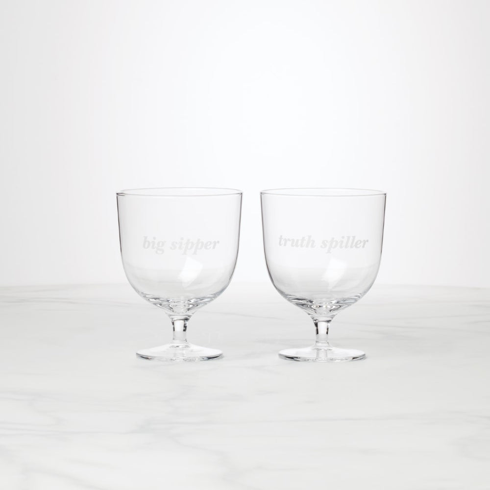 Lenox Kate Spade Truth Spiller & Big Sipper Short Glasses, Set of 2 Clear, NO COLOR GLASS,CRYSTAL 897459