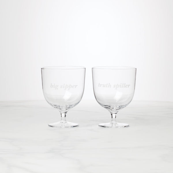 Lenox Kate Spade Truth Spiller & Big Sipper Short Glasses, Set of 2 Clear, NO COLOR GLASS,CRYSTAL 897459