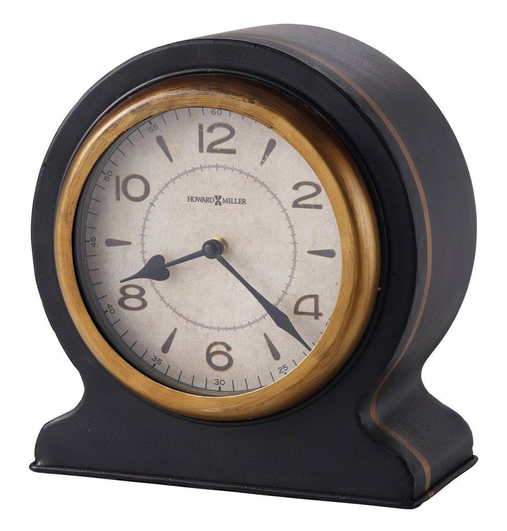 Hekman Furniture 635237 Imogene Accent Clock - Distressed Black & Gold Tambour Design With Aged Dial For Vintage Charm  Imogene Accent Clock 635237