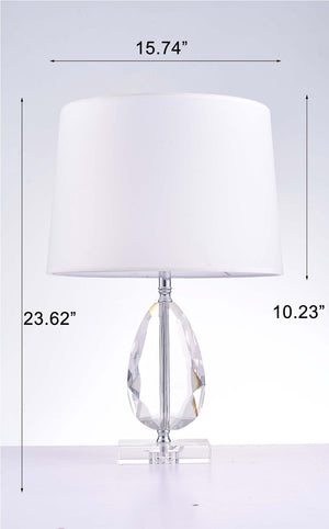 Pasargad Home Trento Contemporary Metal & Acrylic Table Lamp - Chic White & Clear Design For Any Room White Metal & Acrylic Pmt-13