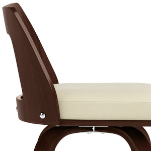 English Elm Ellison Bentwood Counter Height Stools Set Of 2 - Cream Vegan Leather For Modern Dining Spaces B136P158613