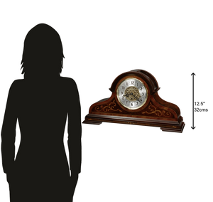 Hekman Furniture 630260 Limited Edition Bradley Mantel Clock - Exquisite Windsor Cherry With Brass Chimes & Inlay Design Windsor Cherry (Limited) Bradley Mantel Clock 630260