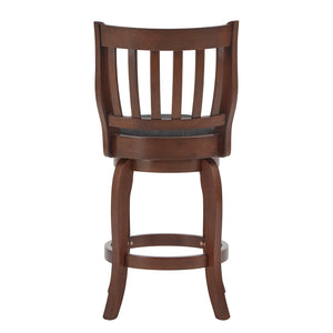 Homelegance By Top-Line Redford Linen High Back Swivel Counter Height Stool Brown Rubberwood