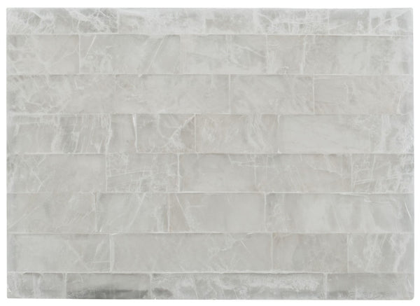 Hooker Furniture Melange Bellis Accent Table With Bronze Interlocking Base And Gypsum Stone Top — Modern Sculptural Piece 638-50381-MULTI