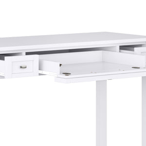 English Elm Warm Shaker Desk In White – Handcrafted Solid Wood With Ample Storage For Home Office & Gaming Use B136P159734-GIGA
