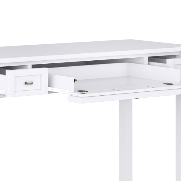 English Elm Warm Shaker Desk In White – Handcrafted Solid Wood With Ample Storage For Home Office & Gaming Use B136P159734-GIGA