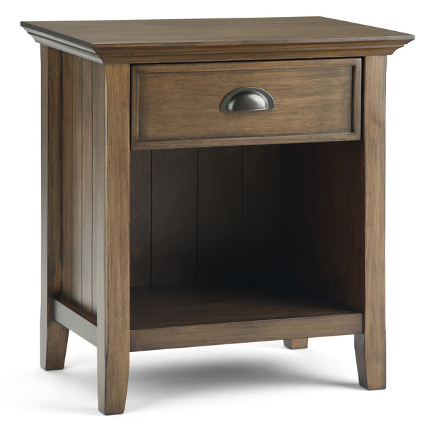 English Elm Acadian Solid Wood Nightstand with Drawer and Shelf Transitional Bedroom Side Table B136P158096