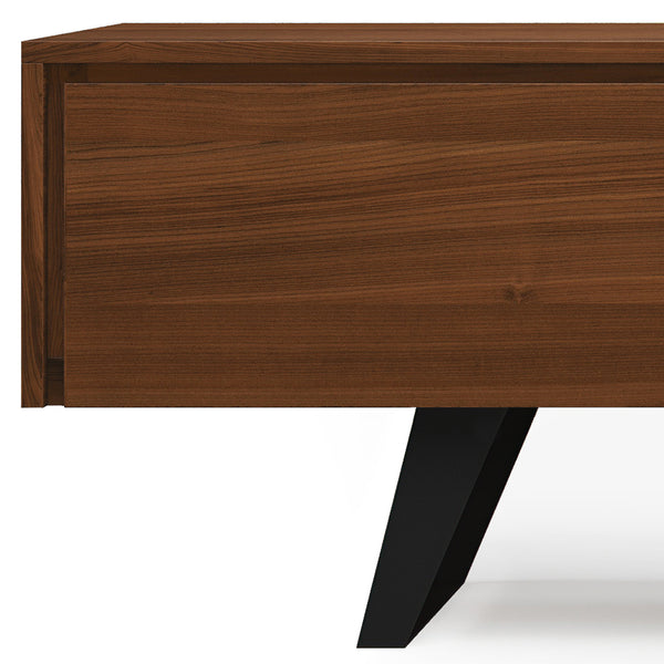 English Elm Lowry 72" Walnut Tv Media Stand - Mid-Century Modern Design With Concealed Storage & Durable Build B136P158889