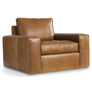 Bernhardt Bernhardt Nest Leather Swivel Chair With Plush Deep Leather, Stitched Flange & 360° Swivel Comfort 332SLO