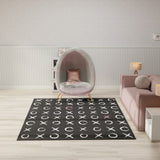 Nourison Imagination IMA18 Machine Made Machine Printed Borderless Design Indoor Only Kids  Rug Black, Black Pile, 100% Polyester 841491134641