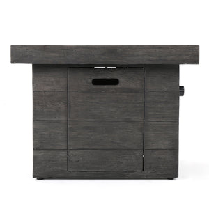 English Elm Anchorage Square Mgo Wood Burning Fire Pit Outdoor Patio Heat 40000 Btu Grey 57551.00GRY-40K
