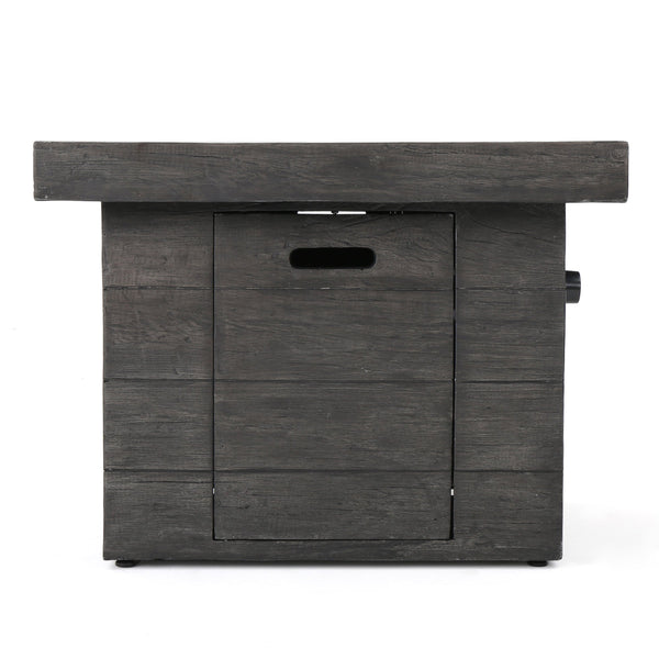 English Elm Anchorage Square Mgo Wood Burning Fire Pit Outdoor Patio Heat 40000 Btu Grey 57551.00GRY-40K