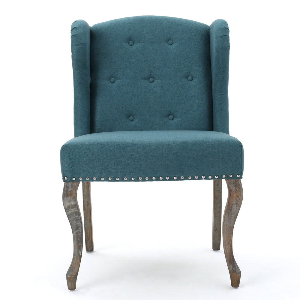 English Elm Kd Wingback Accent Chair Tufted Back Nailhead Trim Cabriole Legs Traditional Style 60001.00DTE
