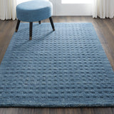 Nourison Perris PERR1 Handmade Woven No Border Indoor Only Contemporary  Rug Navy, Dark Blue 100% Wool 99446225122