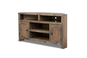 Legends Furniture Bridgevine Home Joshua Creek 52 Inch Corner Tv Stand For Tvs Up To 55 Inches, No Assembly Required, Barnwood Finish Aged Whiskey, Brown Knotty Alder Solids And Veneers Jc1213.Bnw