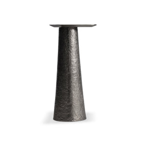 Bernhardt Bernhardt Lark Cast Aluminum Accent Table In Graphite Finish — Conical Base, Cantilevered Five‑Sided Top, Compact Modern Sculpture (23"H) 347421G