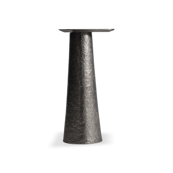 Bernhardt Bernhardt Lark Cast Aluminum Accent Table In Graphite Finish — Conical Base, Cantilevered Five‑Sided Top, Compact Modern Sculpture (23"H) 347421G