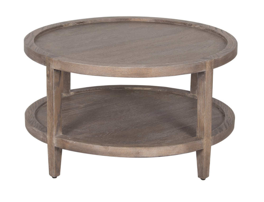 Porter Designs Porter Lowell Solid White Oak Coffee Table With Extra Storage Shelves For Versatile Home Décor Brown Wood 05-108-03-1920