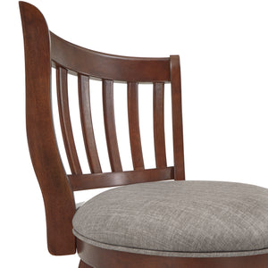 Homelegance By Top-Line Redford Linen High Back Swivel Counter Height Stool Brown Rubberwood